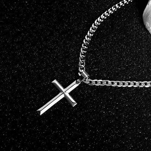 Łańcuszek z KRZYŻYKIEM Srebrny Męski Włoski Łańcuch Pancerka Krzyż WŁOSKI na Arena.pl