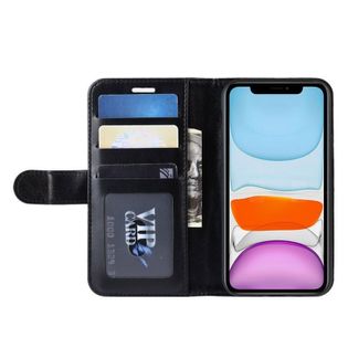 Crong Booklet Wallet - Etui iPhone 11 Pro z kieszeniami + funkcja podstawki (czarny)