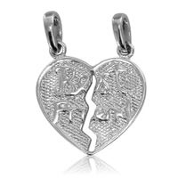 SREBRNY WISIOREK SERCE ŁAMANE BEST FRIEND PRÓBA SREBRA 925