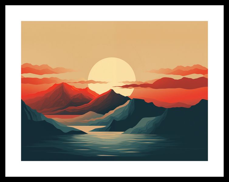 Plakat 40x30cm Zachód Słońca nad Górami zdjęcie 3