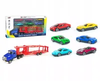 LAWETA CIĘŻARÓWKA TIR ZESTAW SAMOCHODÓW 6SZT