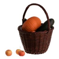 Wiklinowy kosz ogrodowy doniczka okrągły kosz na taras do ogrodu na działkę Ø27 H22/33 cm uniwersalny