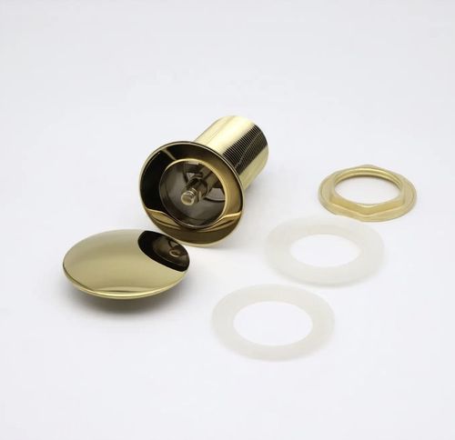 ZESTAW: SYFON UMYWALKOWY DO UMYWALKI + KOREK KLIK-KLAK BEZ PRZELEWU ZŁOTY na Arena.pl