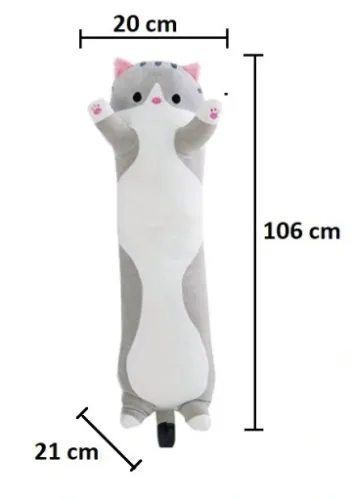 DŁUGI KOT KOTEK PODUSZKA MASKOTKA PLUSZAK 110 cm na Arena.pl