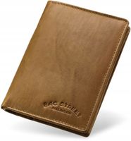 Klasyczny SKÓRZANY PORTFEL Męski Zamek SKÓRA Kolor ROZKŁADANY Zapinany