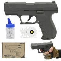 PISTOLET WALTHER METALOWY NA KULKI REPLIKA ASG METAL KRÓTKI GRATIS KULKI