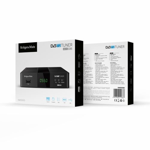 Tuner Dekoder DVB-T2 H.265 HEVC Kruger&Matz KM0550D Full HD USB PVR HDMI na Arena.pl
