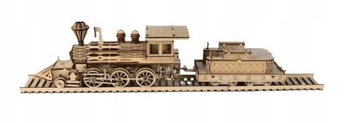 DREWNIANE PUZZLE 3D POCIĄG PAROWY LOKOMOTYWA DIY 8+ na Arena.pl