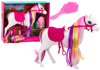 Figurka Konia Biały Koń Do Czesania Siodło Stajnia Farma Cute Horse