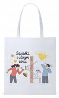 Torba Biała Eco Shopper Dla Sąsiada Sąsiadki Z Nadrukiem Ze Zdjęciem