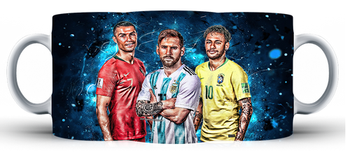 Kubek ceramiczny Messi Ronaldo Neymar na Arena.pl