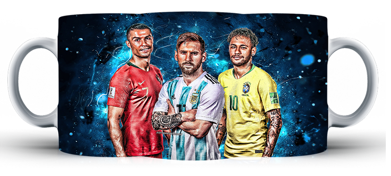 Kubek ceramiczny Messi Ronaldo Neymar zdjęcie 2