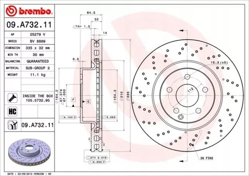 TARCZA HAM PRZOD 335X32 V BREMBO na Arena.pl