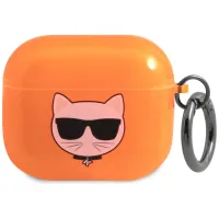 Etui Karl Lagerfeld Choupette na AirPods 3 - pomarańczowe
