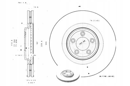 TARCZA HAM PRZOD 355X32 V BREMBO na Arena.pl