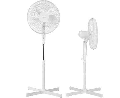 STOJĄCY WENTYLATOR PODŁOGOWY MD18795 BIAŁY 3 PRĘDKOŚCI TIMER + PILOT na Arena.pl