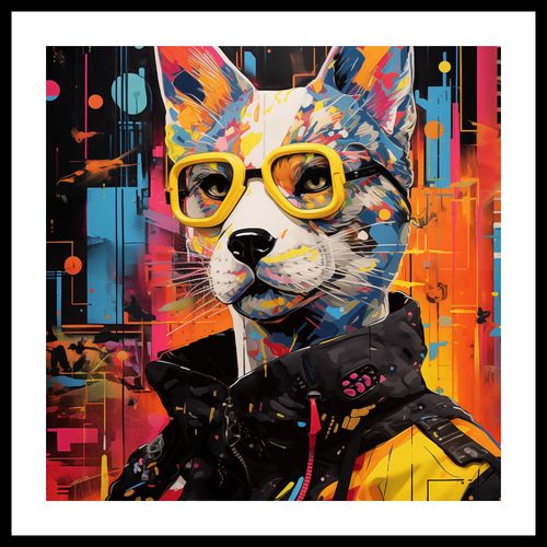 Plakat 40x40cm Kot w Miejskim Stylu na Arena.pl
