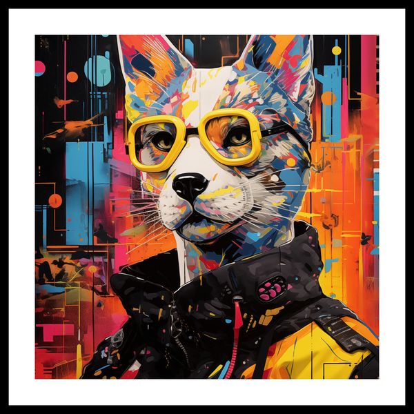 Plakat 40x40cm Kot w Miejskim Stylu zdjęcie 3