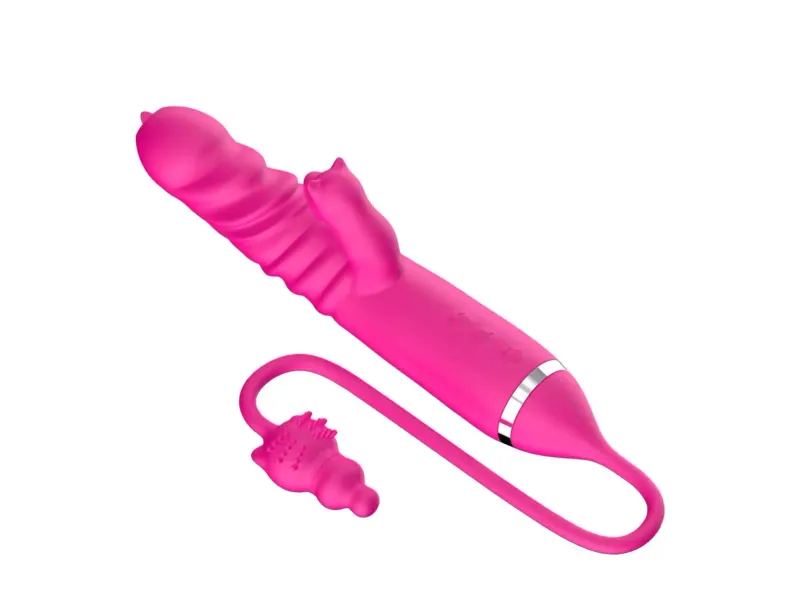 Tongue licking Triple Stimulation Thrusting Vibrator zdjęcie 3