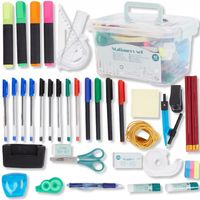 DUŻY ZESTAW PRZYBORÓW SZKOLNYCH WYPRAWKA SZKOLNA KLASA 4-8 40 ELEMETNÓW