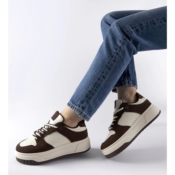 Brązowe sneakersy na platformie r.40 zdjęcie 2