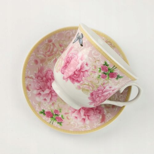 KPL FILIŻANEK PORCELANOWYCH ZE SPODKAMI 2 SZT NA KAWĘ HERBATĘ 250 ML na Arena.pl