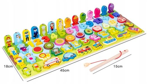 DREWNIANA LOGARYTMICZNA TABLICA MONTESSORI 7w1 na Arena.pl