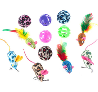 Zestaw zabawek kota 12 szt. zabawka 6 x piłka 6 x myszka mysz zabawki kotów