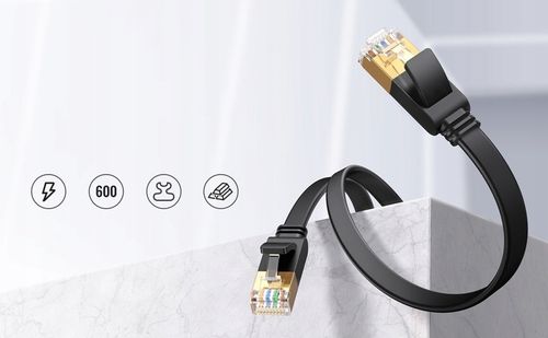 KABEL ETHERNET SIECIOWY LAN PATCHCORD SKRĘTKA INTERNET PŁASKI SFTP CAT7 15M na Arena.pl