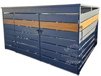 Wiata śmietnikowa 4x2,1m Antracyt + jasny orzech Schowek ogrodowy  ID545