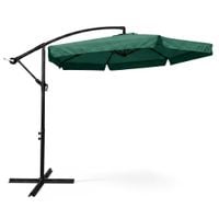 Parasol ogrodowy CYNIA 245x300x300 z wysięgnikiem i falbaną zielony