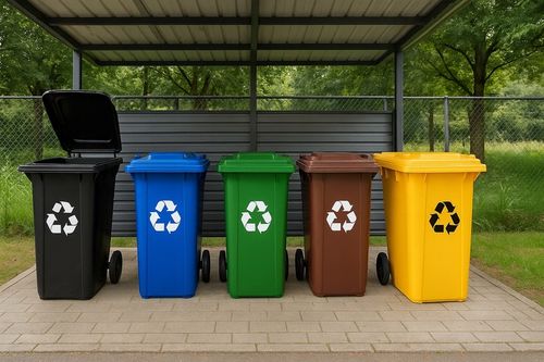 Pojemnik na Śmieci 120l Kosz Odpady Kubeł do Segregacji Mocny Czarny na Arena.pl