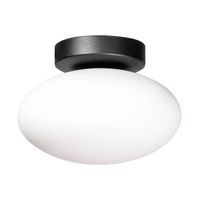 Owalna lampa sufitowa Omi 1186 Zumaline szklana czarna biała