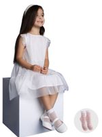 Skarpety dziewczęce rajstopowe kokardki białe 2PAK 20 DEN Onesize YOCLUB