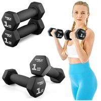 Zestaw 2x1kg hantle żeliwne hantelki ciężarki winylowe fitness Trex