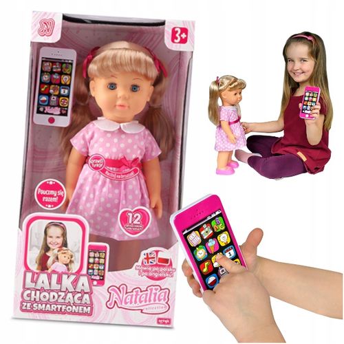 LALKA NATALIA CHODZĄCA ZE SMARTFONEM TABLET mówiąca po polsku MÓWI PL UCZY na Arena.pl
