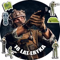 OPŁATEK NA TORT 20CM - WOJSKO ARMIA BROŃ MUNDUR + IMIĘ + ! 15CM 18CM