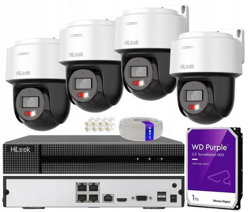 CYFROWY MONITORING 4 KAMERY OBROTOWE IP 4MPX POE ZEWNĘTRZNE PODGLĄD ONLINE na Arena.pl