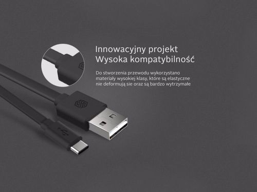 Kabel USB Typ C 120cm Dwustronny Black na Arena.pl