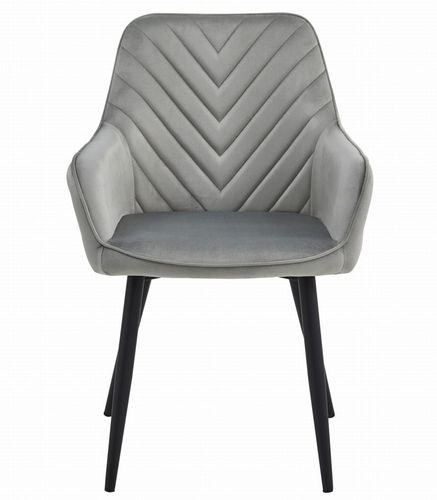 Krzesło NANA - aksamit srebrno-szary / nogi czarne x 2 na Arena.pl