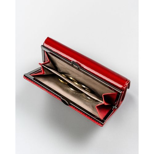 lakierowany portfel damski ze skóry naturalnej i ekologicznej w czerwonym na Arena.pl