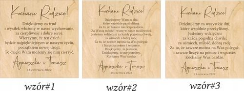 PODZIĘKOWANIE dla RODZICÓW ślub WESELE pudełko na Arena.pl