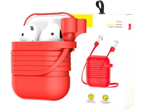 Baseus etui 2w1 pasek strap do Apple Airpods case Red na Arena.pl