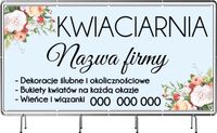 Baner reklamowy, oczkowany 100x50 cm Kwiaciarnie i dekoracje ślubne