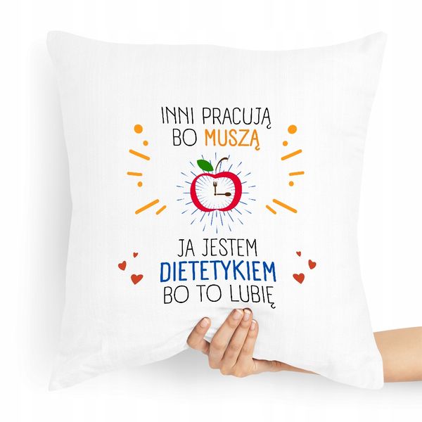 Prezent Poduszka Dla Dietetyka Dietetyczki Prezent Z Nadrukiem Ze Zdjęciem zdjęcie 1