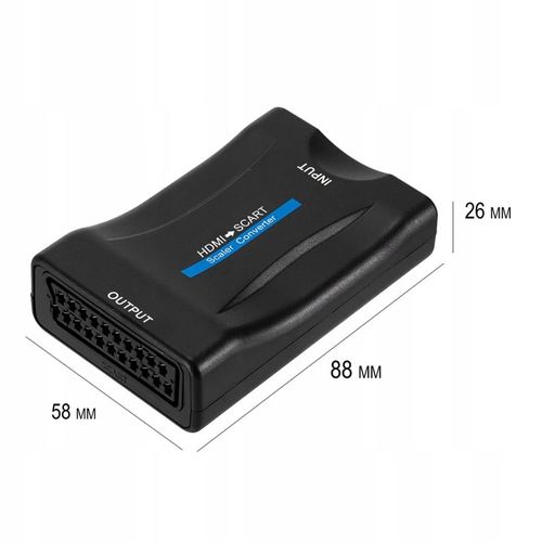ADAPTER KONWERTER HDMI DO SCART PRZEJŚCIÓWKA EUROZŁĄCZE AV EURO FHD na Arena.pl