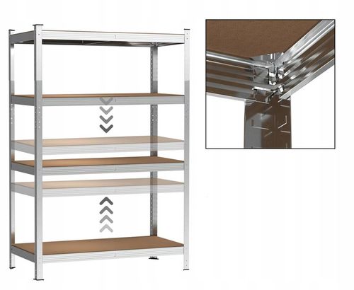 REGAŁ METALOWY MAGAZYNOWY 150x75x30cm 4 PÓŁKI MDF 150kg 600kg DO na Arena.pl
