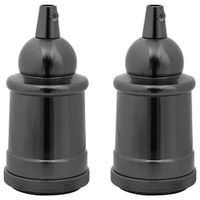 Oprawki do lamp 2 szt. Błyszczące czarne E27