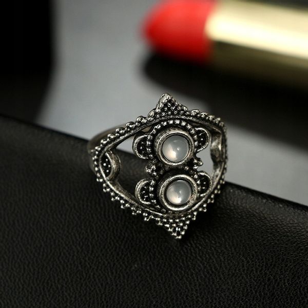 Srebrny ZESTAW PIERŚCIONKÓW RETRO PUNK BOHO 75 zdjęcie 7