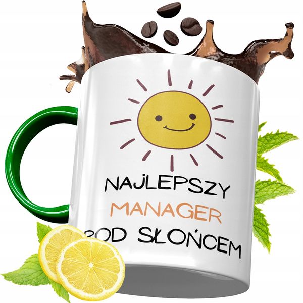 Kubek Zielony Dla Managera Na Urodziny Prezent Z Nadrukiem Ze Zdjęciem zdjęcie 1